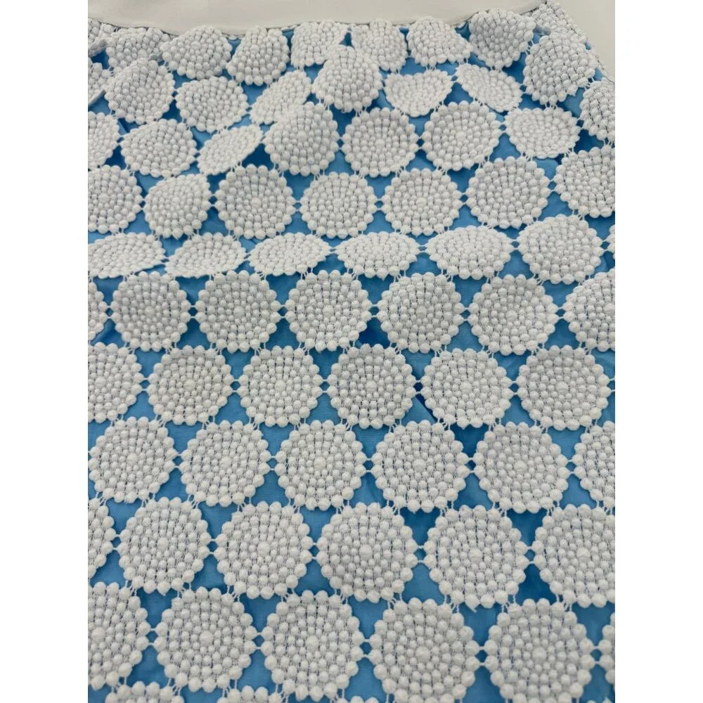 A-Tout- Age Size 8 Mollie Doily White & Blue Crochet Lace Skirt With side Zipper - Picture 5 of 10